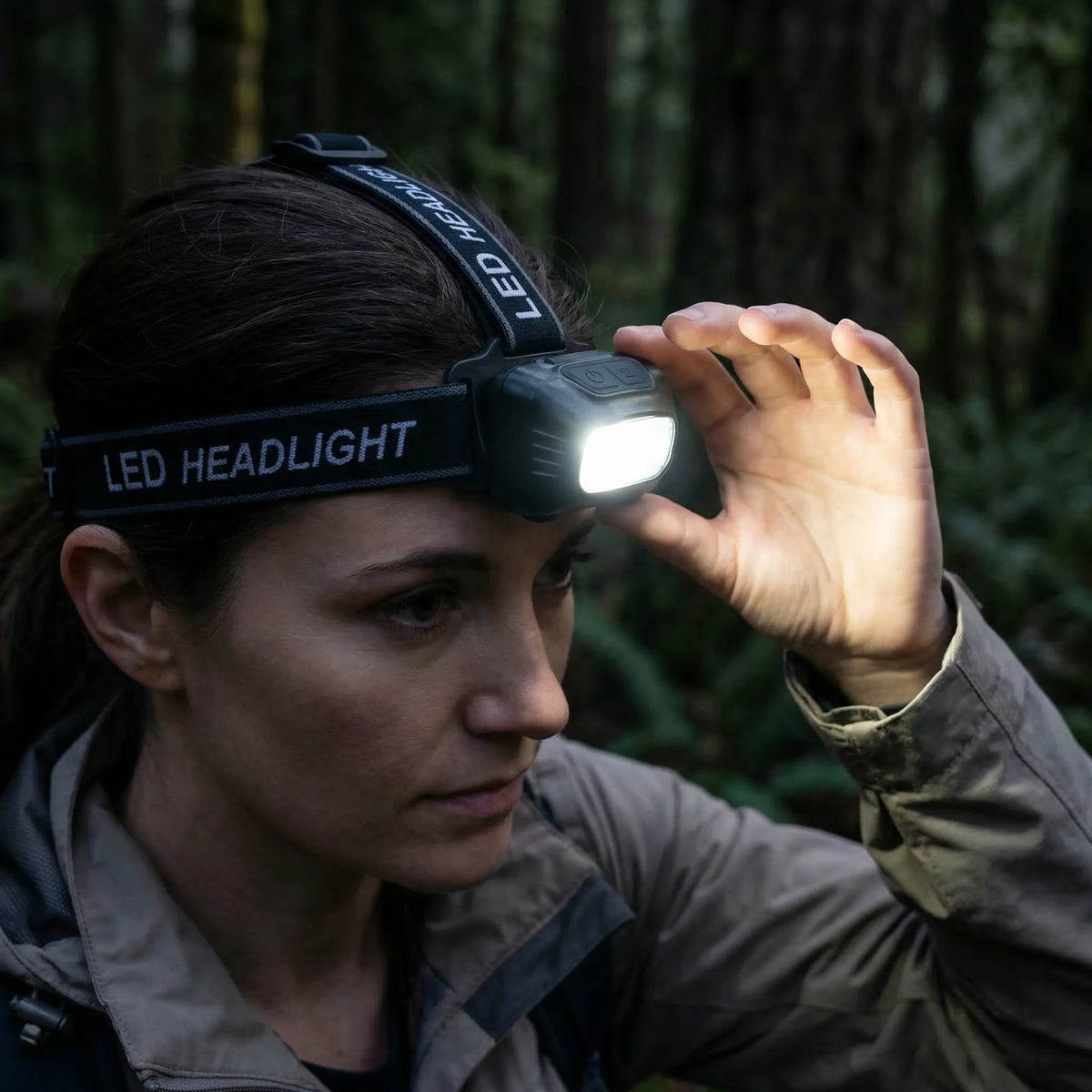 Hands-Free LED Headlamp for Outdoor Use - Unisex Compact Design