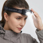 Hands-Free LED Headlamp for Outdoor Use - Unisex Compact Design