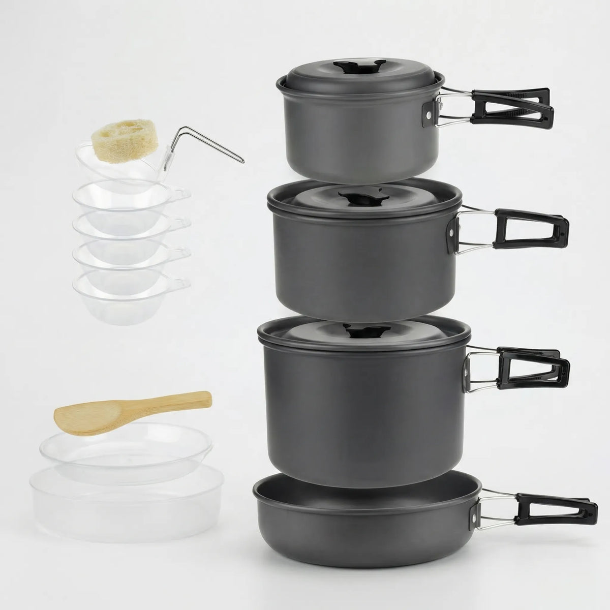Compact Camping Cookware Set for Everyone - Unisex Design