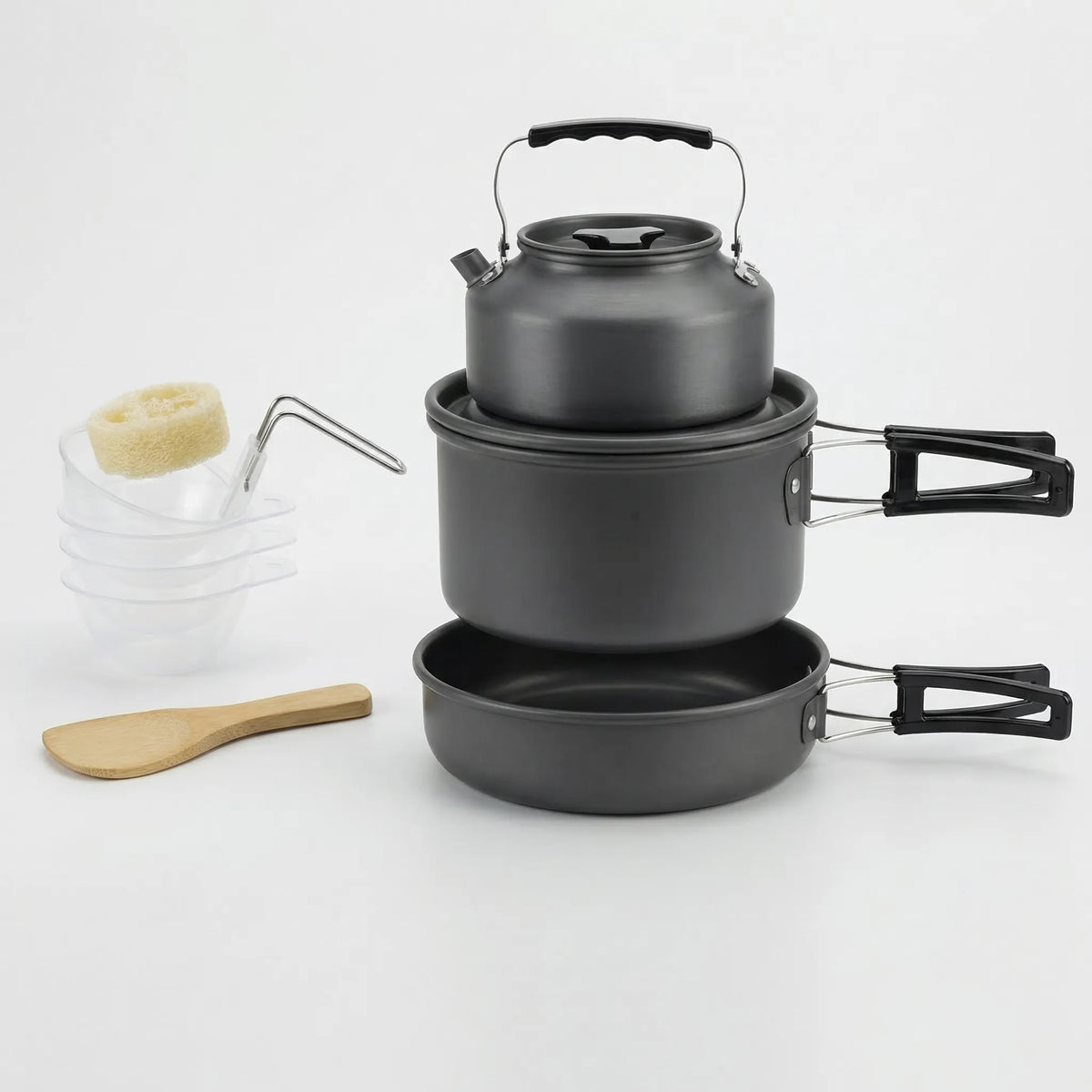 Compact Camping Cookware Set for Everyone - Unisex Design
