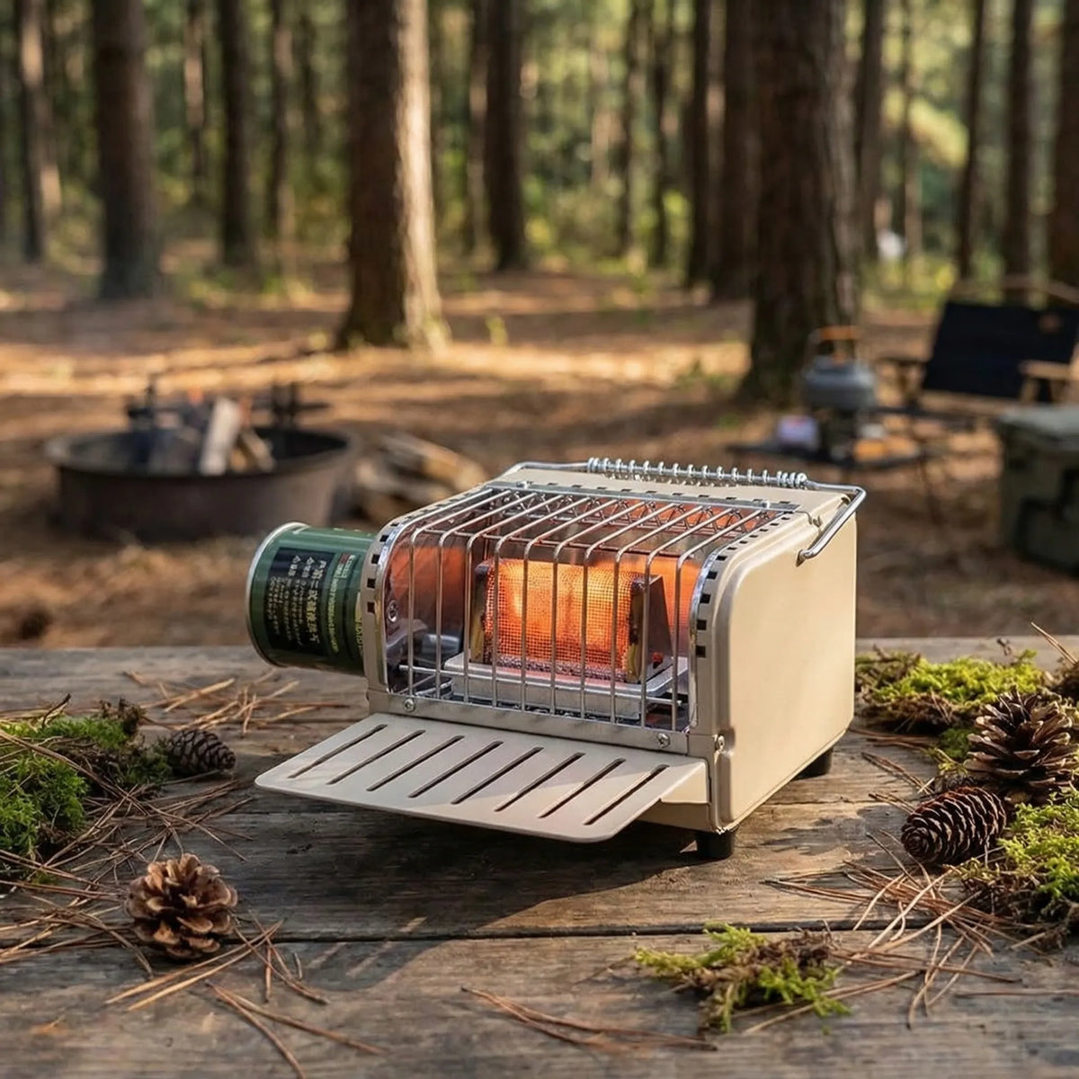 Outdoor Camping and Fishing Portable Gas Heater with Cassette Design