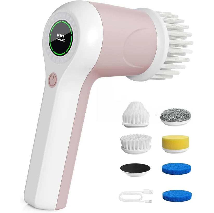Electric Spin Scrubber for Home Cleaning - Cordless with 6 Attachments