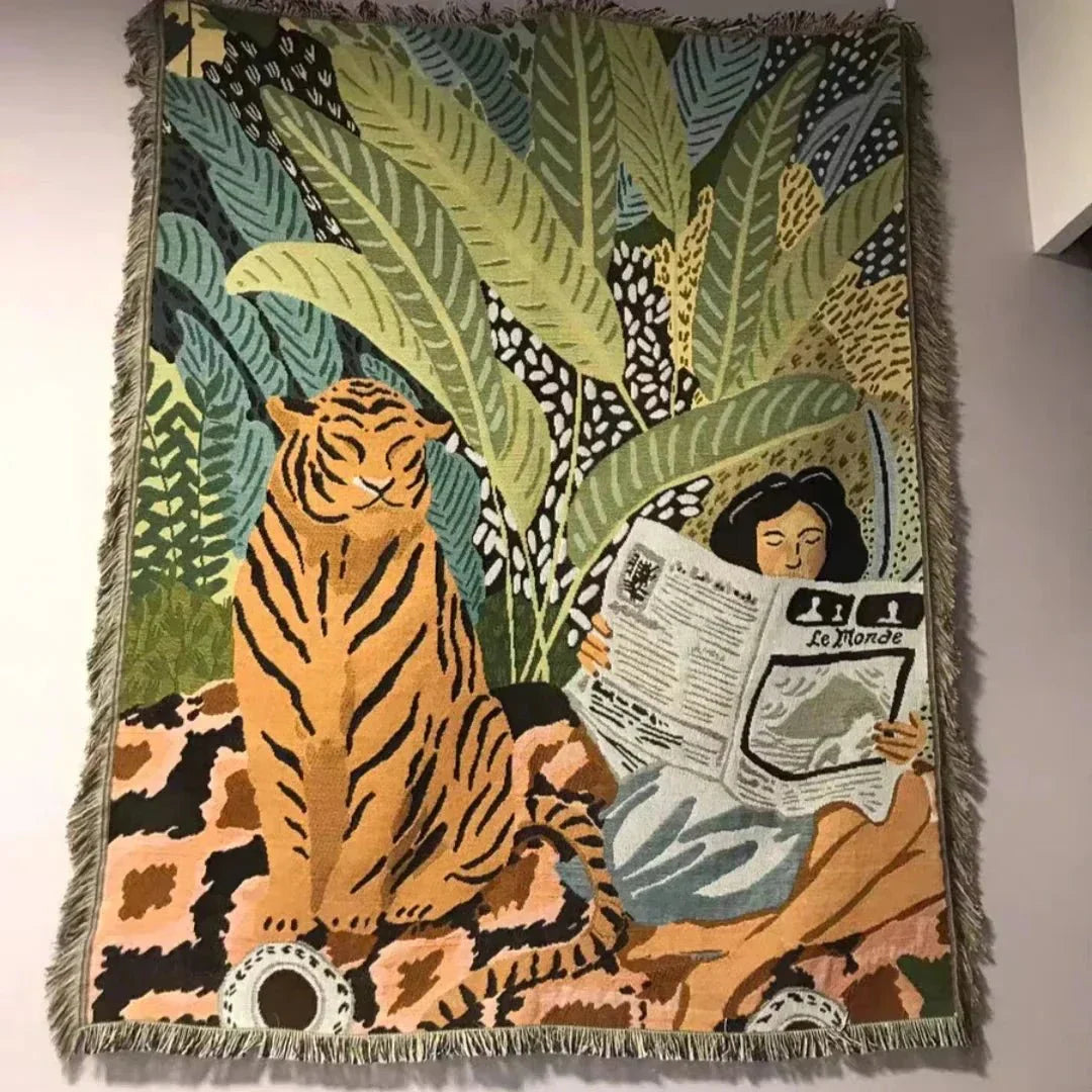 Gemütliche Decke mit Cartoon-Tiger-Design für die Wohnraumgestaltung