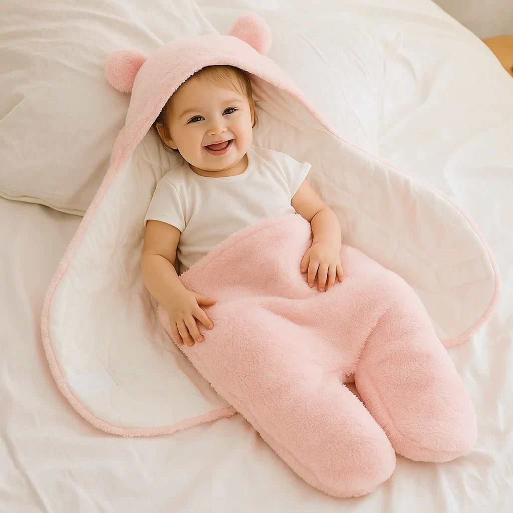 Schlafanzug und Decke für Babys mit Bärenmotiv
