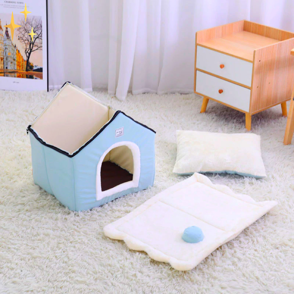 Soft and Secure Pet Cave Bed for Dogs and Cats