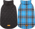 Wendbare wasserdichte Hundejacke im klassischen Karodesign