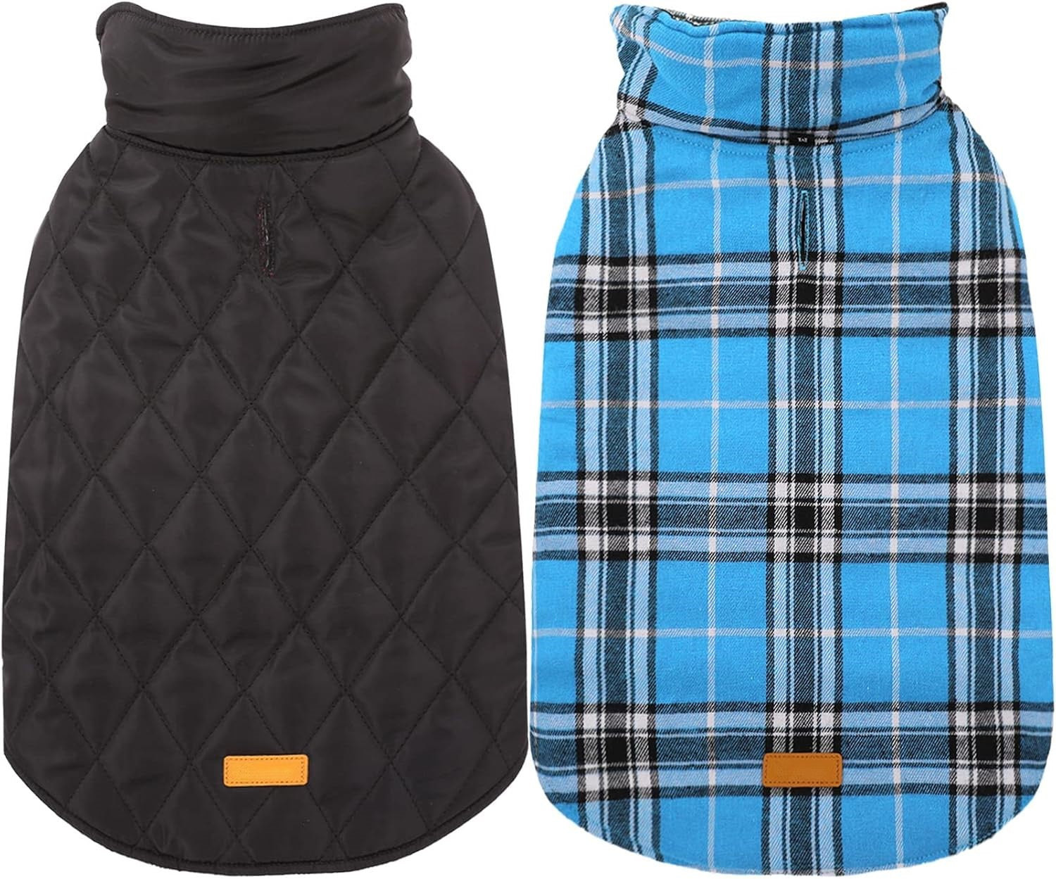 Wendbare wasserdichte Hundejacke im klassischen Karodesign