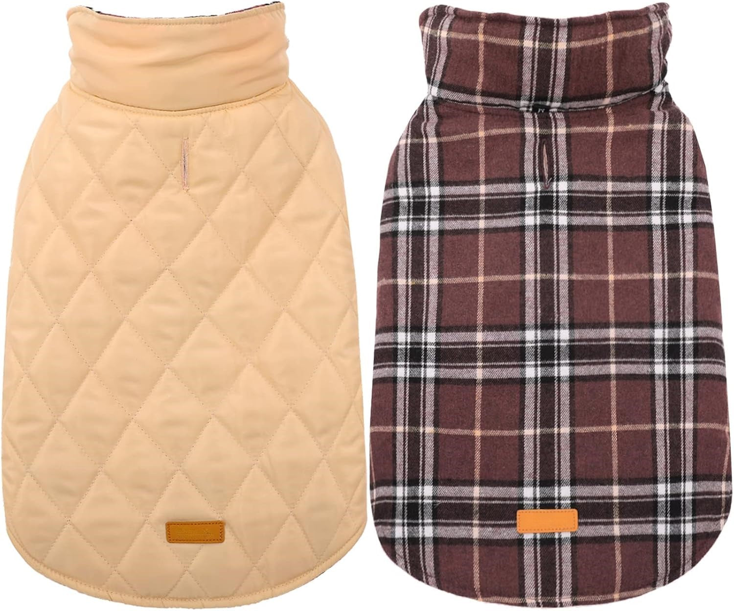 Wendbare wasserdichte Hundejacke im klassischen Karodesign