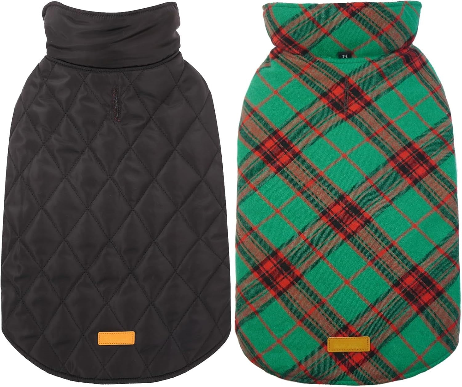 Wendbare wasserdichte Hundejacke im klassischen Karodesign