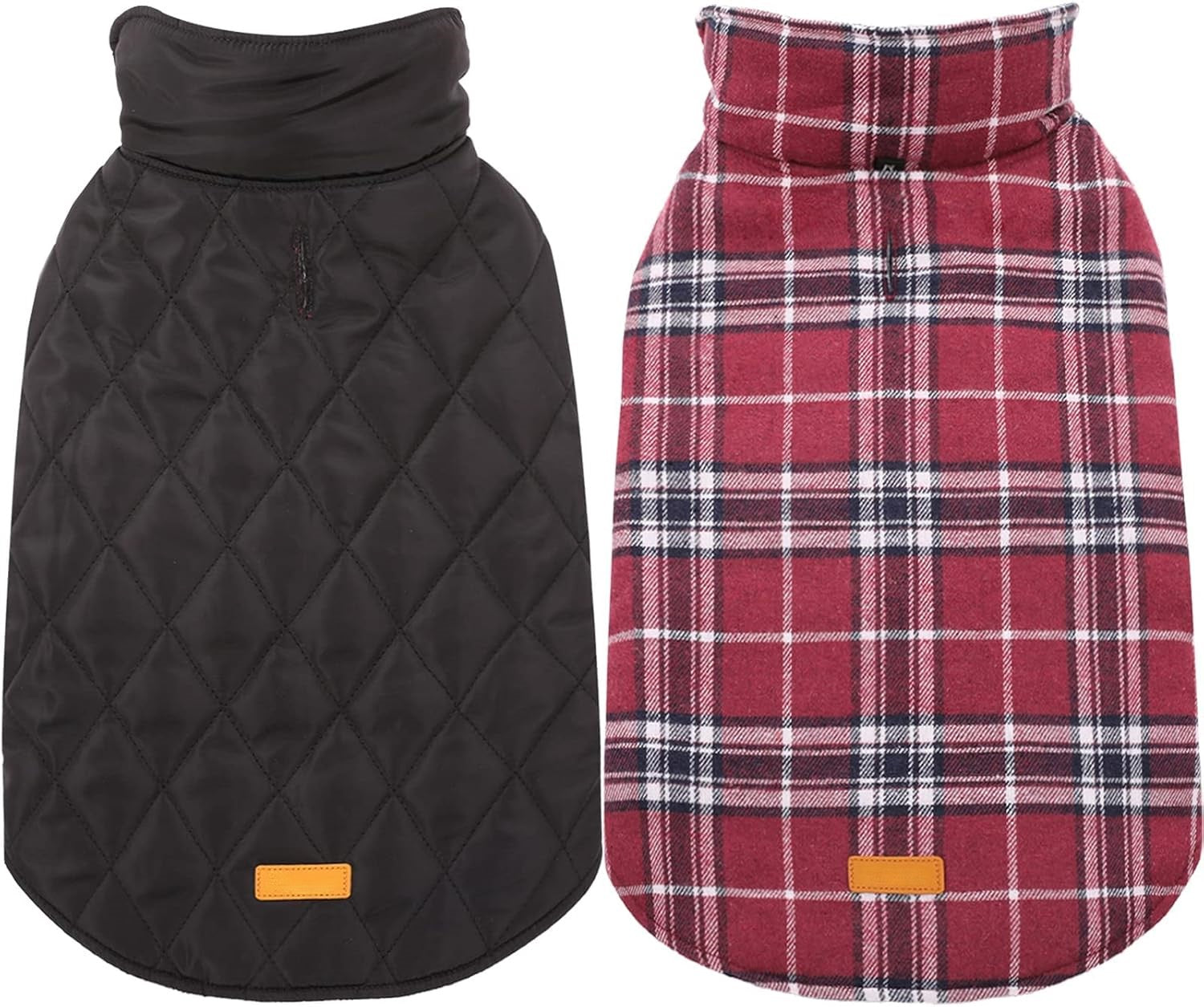 Wendbare wasserdichte Hundejacke im klassischen Karodesign