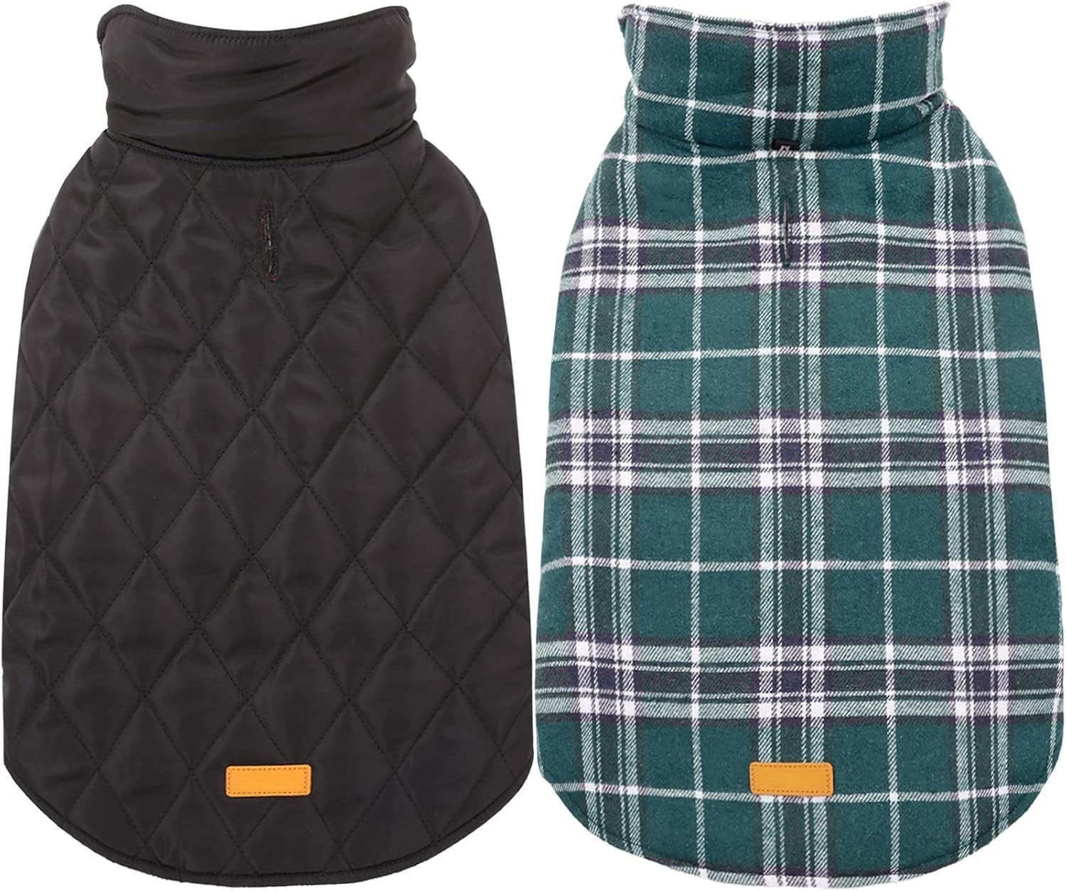 Wendbare wasserdichte Hundejacke im klassischen Karodesign