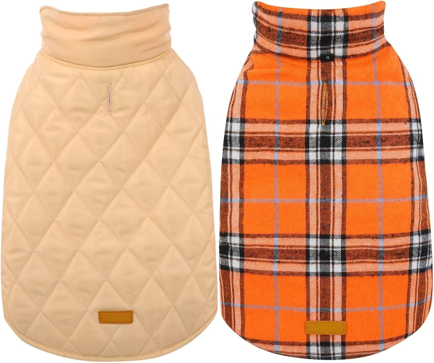 Wendbare wasserdichte Hundejacke im klassischen Karodesign