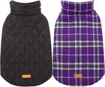 Wendbare wasserdichte Hundejacke im klassischen Karodesign