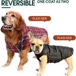 Wendbare wasserdichte Hundejacke im klassischen Karodesign