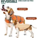 Wendbare wasserdichte Hundejacke im klassischen Karodesign