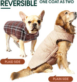 Wendbare wasserdichte Hundejacke im klassischen Karodesign