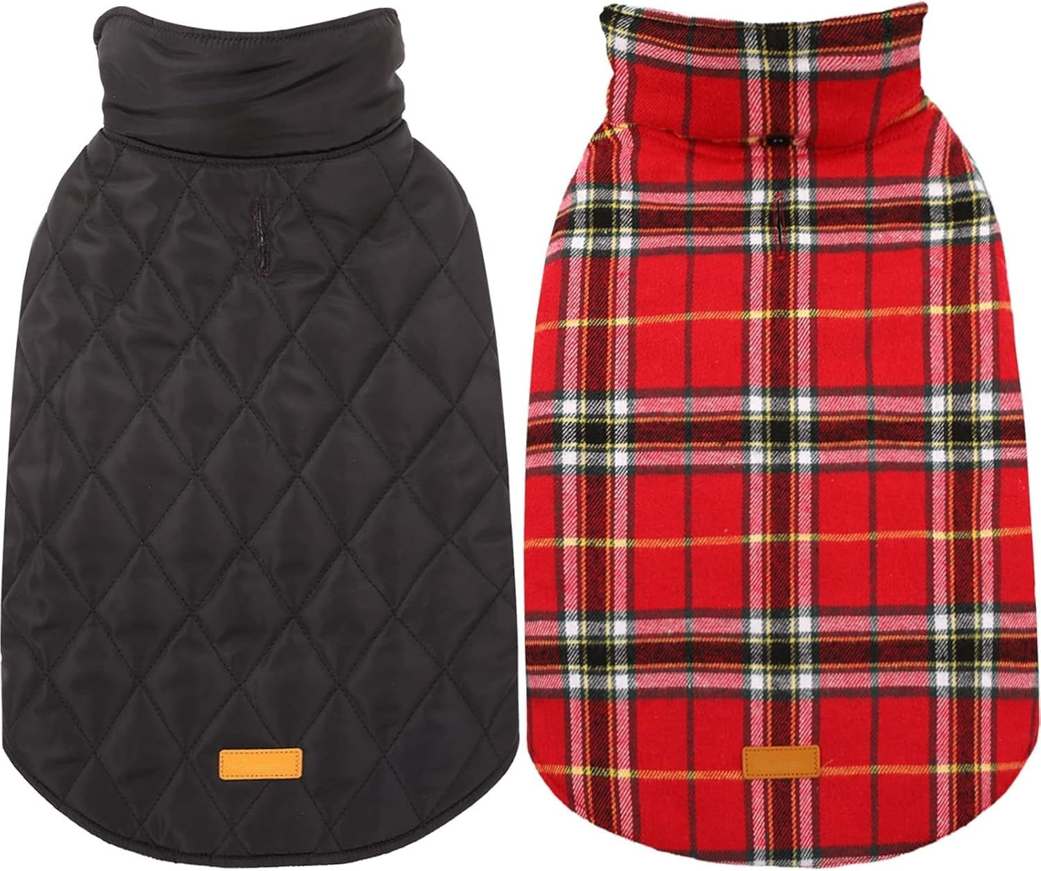 Wendbare wasserdichte Hundejacke im klassischen Karodesign