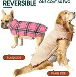 Wendbare wasserdichte Hundejacke im klassischen Karodesign
