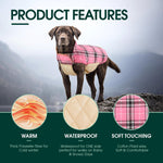 Wendbare wasserdichte Hundejacke im klassischen Karodesign