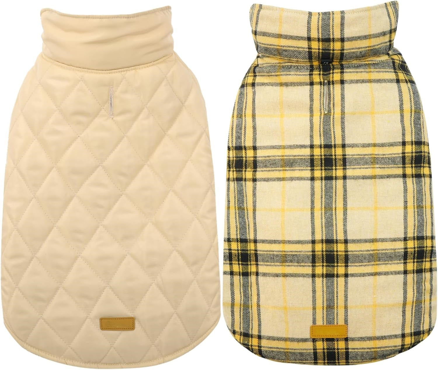 Wendbare wasserdichte Hundejacke im klassischen Karodesign