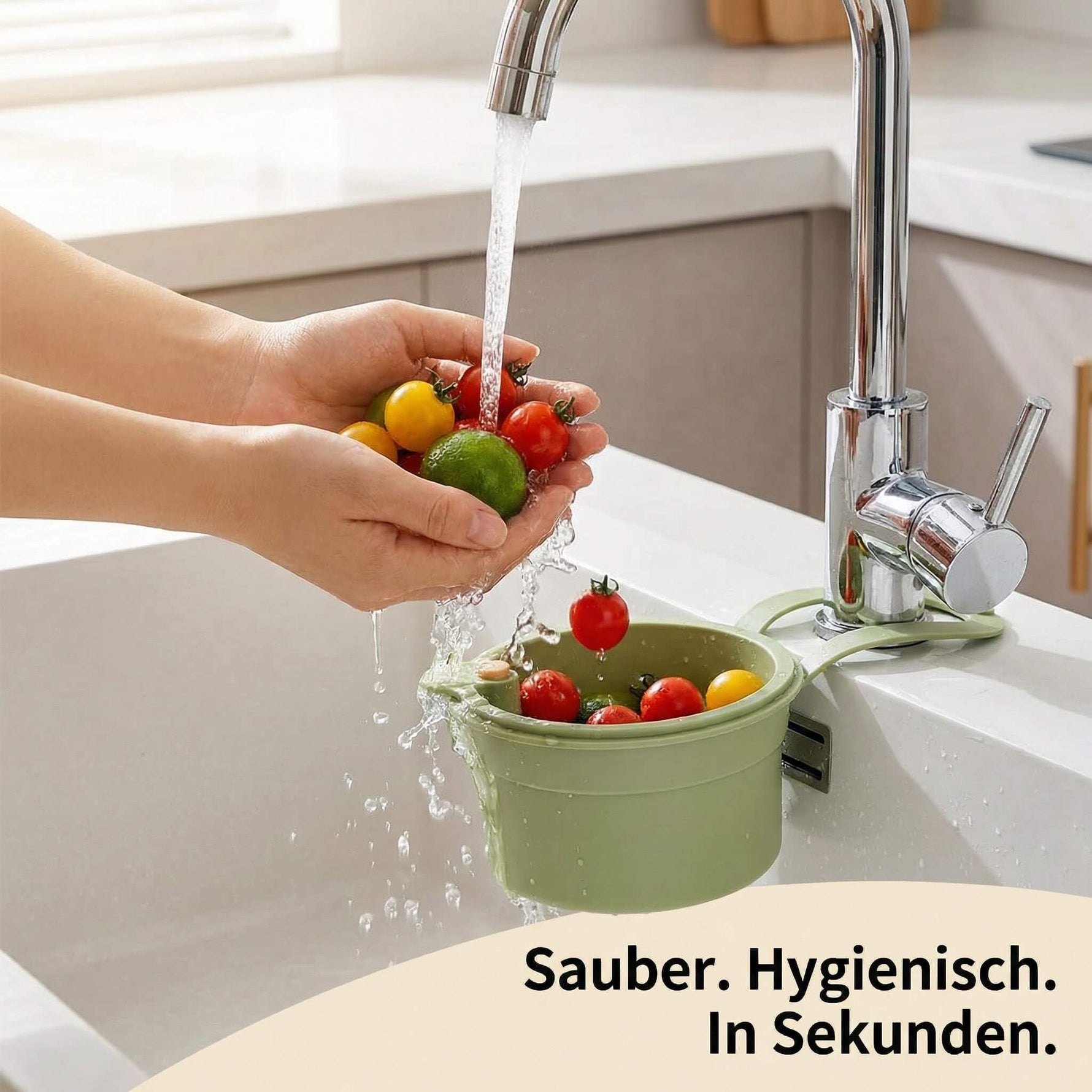 Hängender Abtropfkorb – Sauberer Guss ohne Tropfen