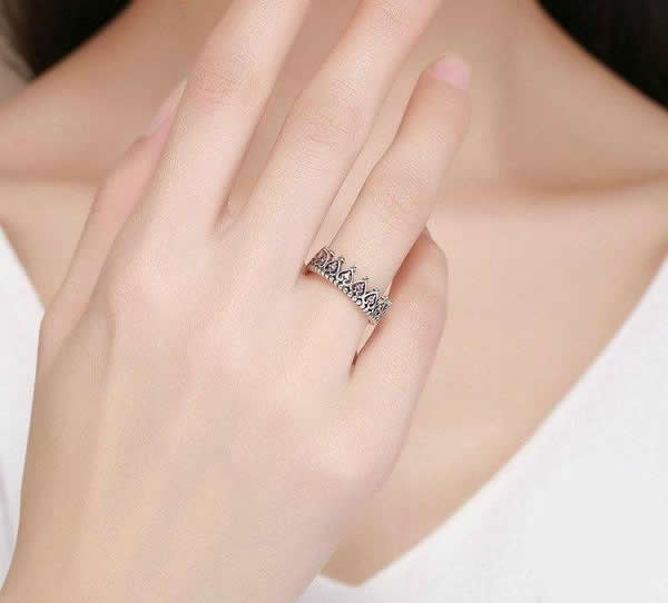 Herzring aus Sterlingsilber mit Rosenkranz