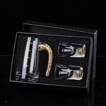 Kristall-Shotgläser Set mit dickem Boden in Gold | Wein-Gläser