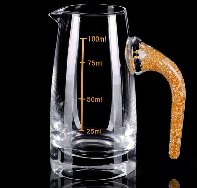 Kristall-Shotgläser Set mit dickem Boden in Gold | Wein-Gläser