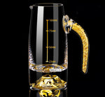 Kristall-Shotgläser Set mit dickem Boden in Gold | Wein-Gläser