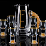 Kristall-Shotgläser Set mit dickem Boden in Gold | Wein-Gläser