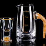 Kristall-Shotgläser Set mit dickem Boden in Gold | Wein-Gläser