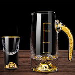 Kristall-Shotgläser Set mit dickem Boden in Gold | Wein-Gläser