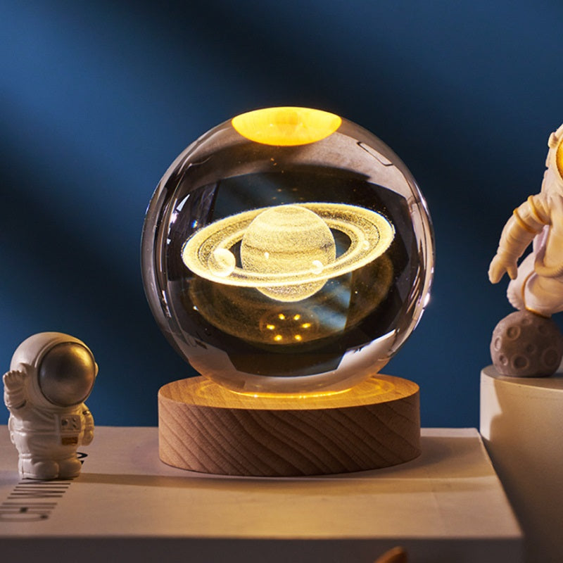 3D Kristallkugel Lampe mit Licht