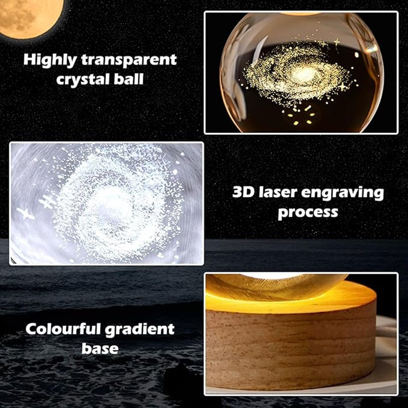 3D Kristallkugel Lampe mit Licht