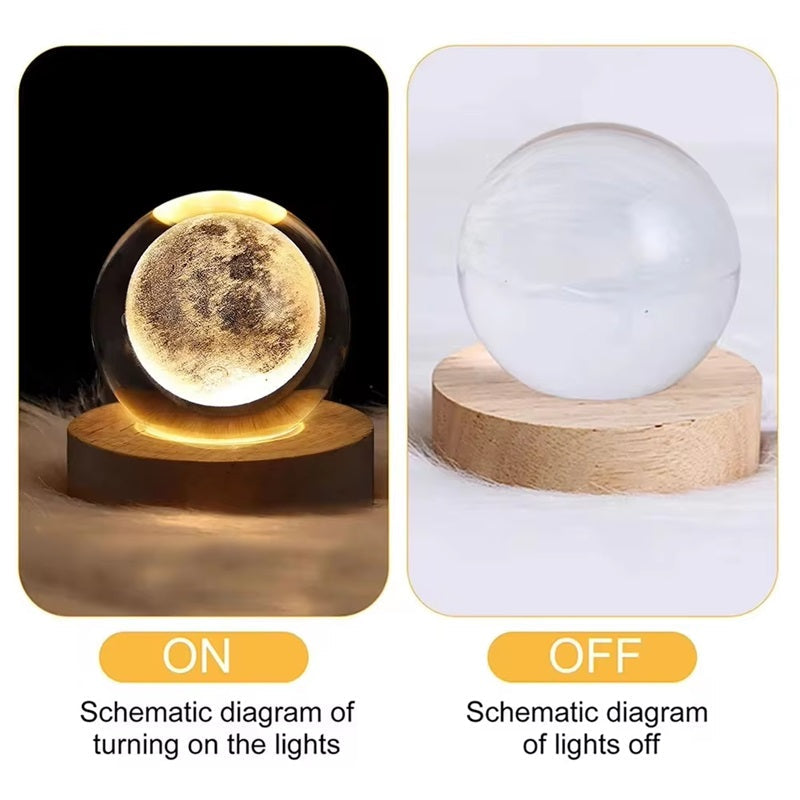 3D Kristallkugel Lampe mit Licht
