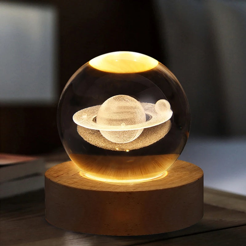 3D Kristallkugel Lampe mit Licht