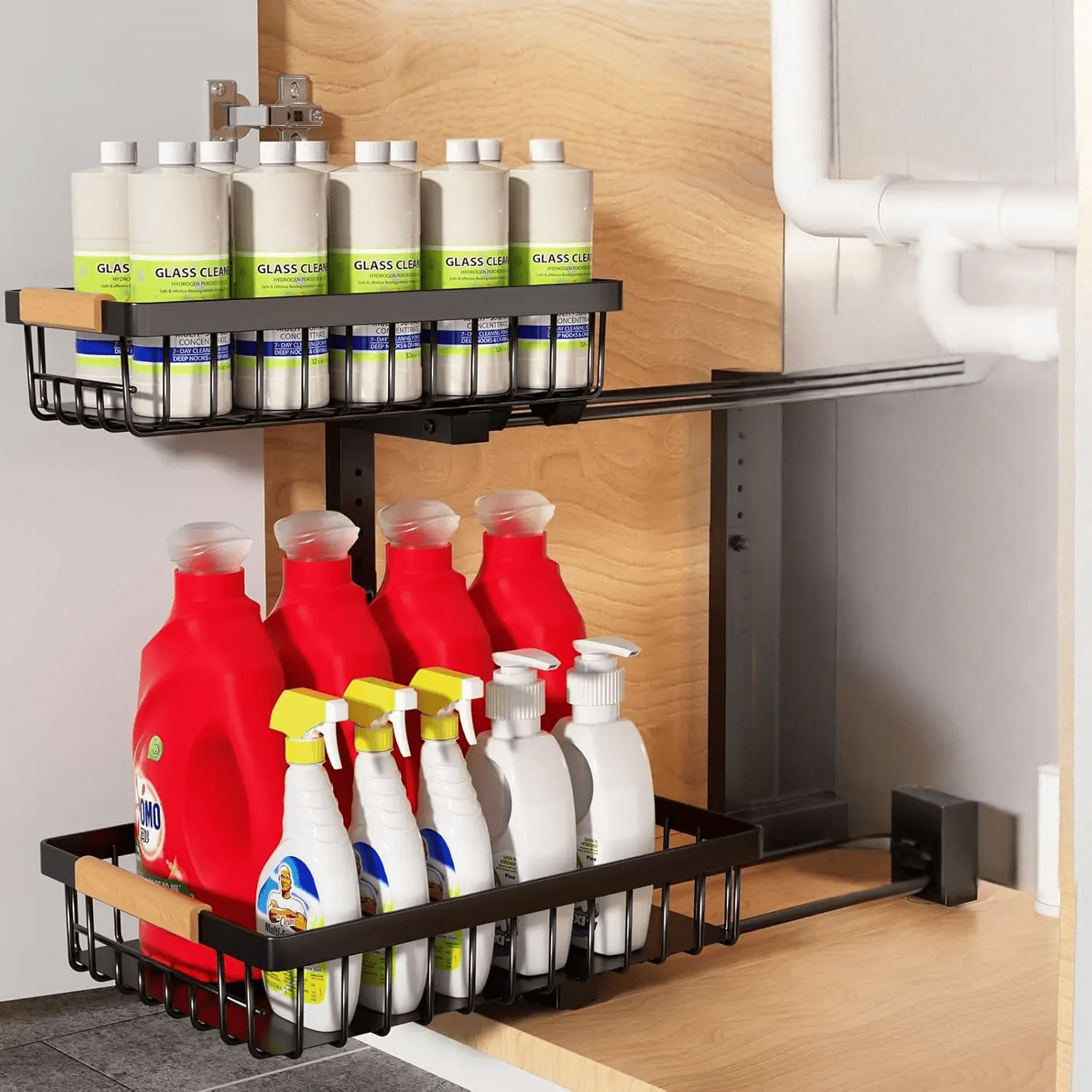 FlexiStow - Höhenverstellbarer Stahl Organizer für Schränke