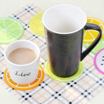 Silikonuntersetzer mit niedlichem Obstdesign – Tassenhalter für Kaffee