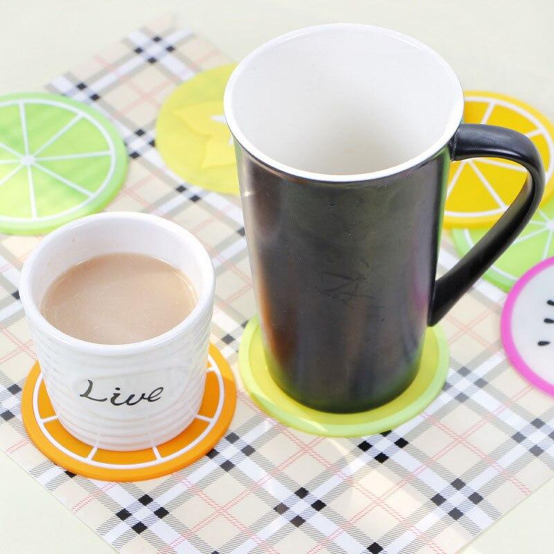 Silikonuntersetzer mit niedlichem Obstdesign – Tassenhalter für Kaffee