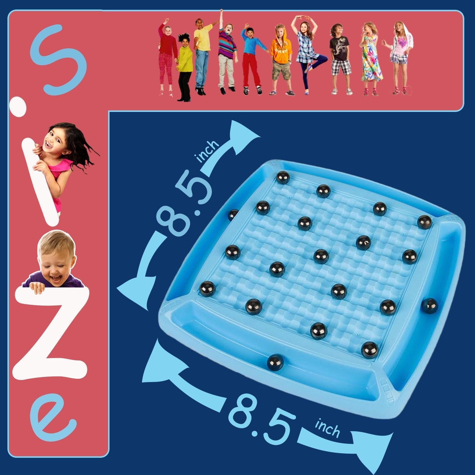Magnetisches Strategiespiel mit 20 schwarzen Kugeln