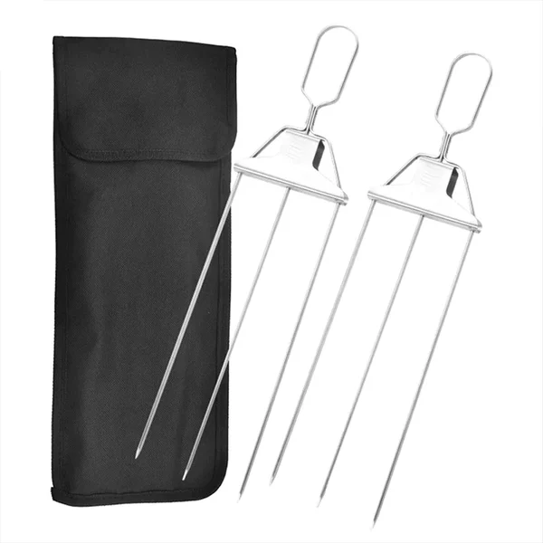 Edelstahl Grillspieße mit praktischer Schaufel (3er Set)