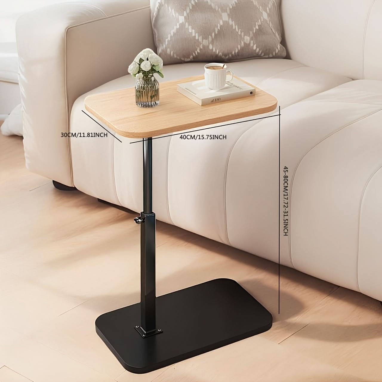 Flexibler Beistelltisch – Holz & Metall für Sofa oder Bett