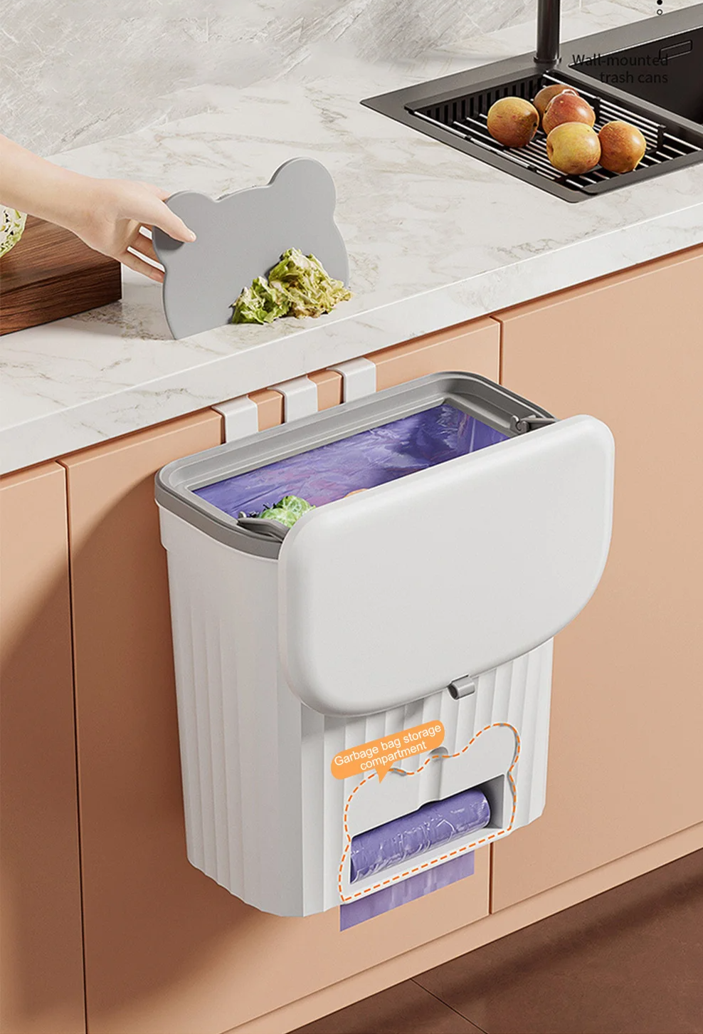 Wandmüllbehälter für Küche & Bad – 8,5L / 12L mit Deckel