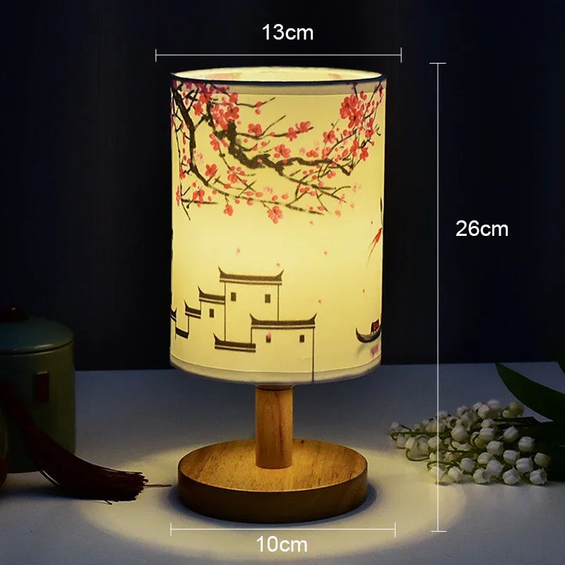 Elegante LED-Tischlampe im asiatischen Stil | Dimmbar | Warmweißes Licht