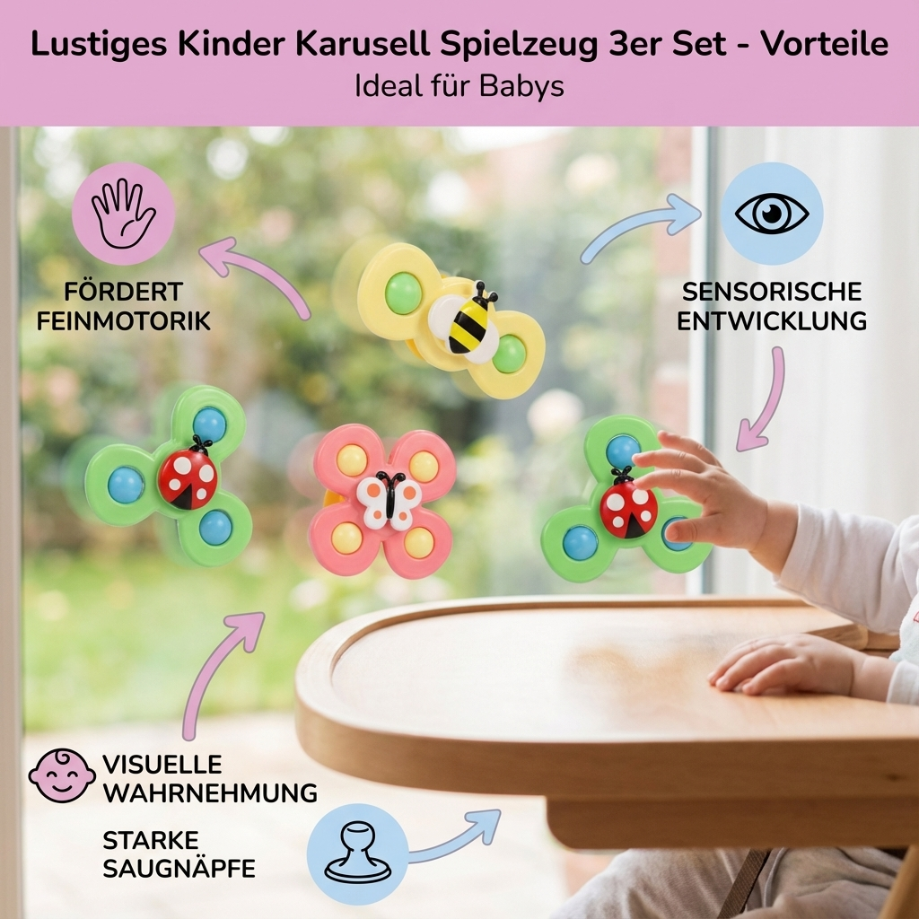 Kinder Spielzeug Karussell Set mit 3 Teilen