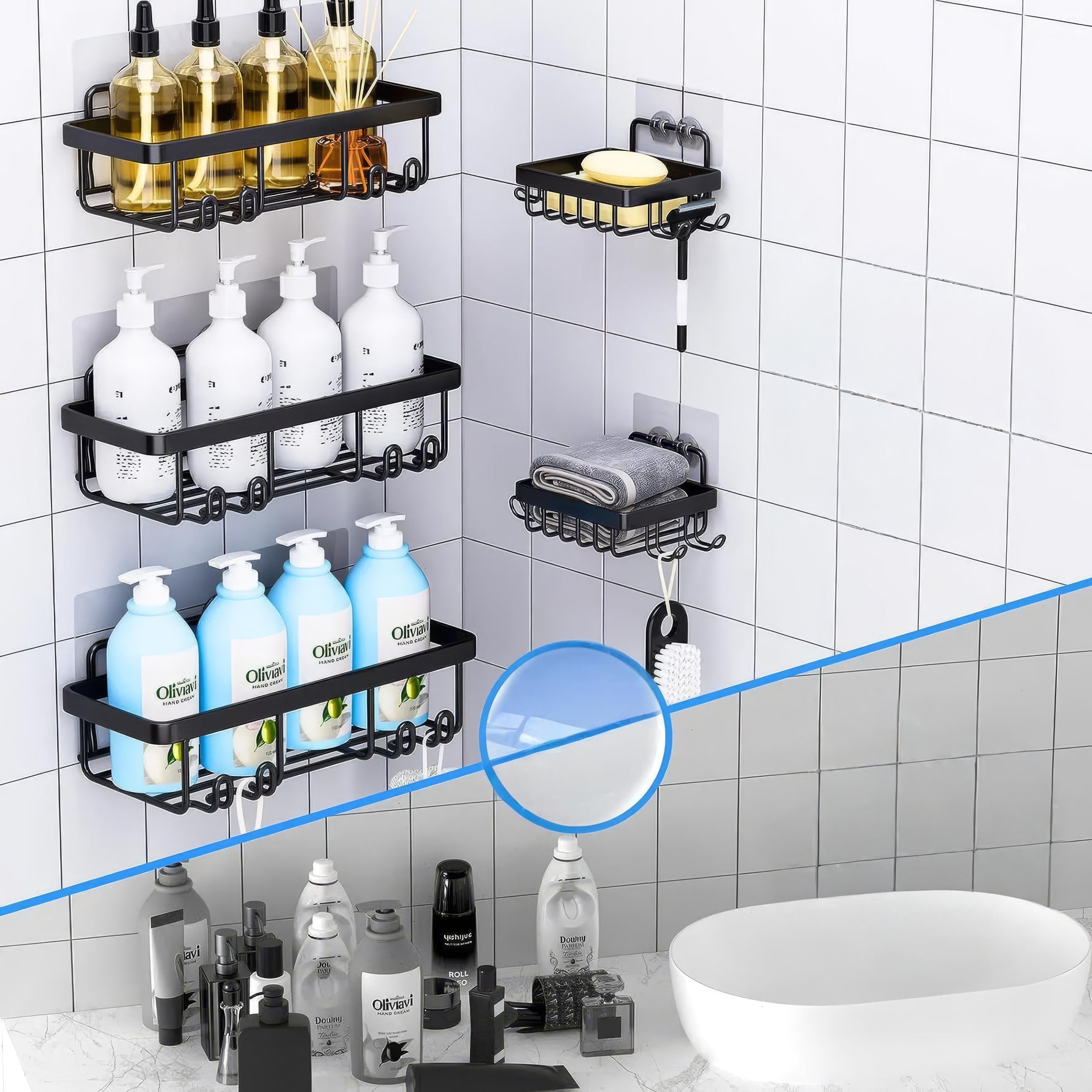 Practical wall mount for your bathroom – Storage without drilling