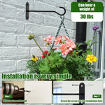 Wall Hooks for Plants – 15 cm Black Iron – Set of 4 with 10 kg Load Capacity