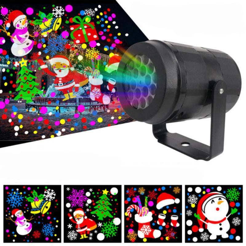 LED Weihnachtsprojektor Schneeflockenlicht – Wasserdichte Außenlampe mit 16 Motiven