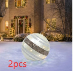 Aufblasbarer Weihnachtsball für den Außenbereich 60 cm – Wetterfeste PVC-Dekoration