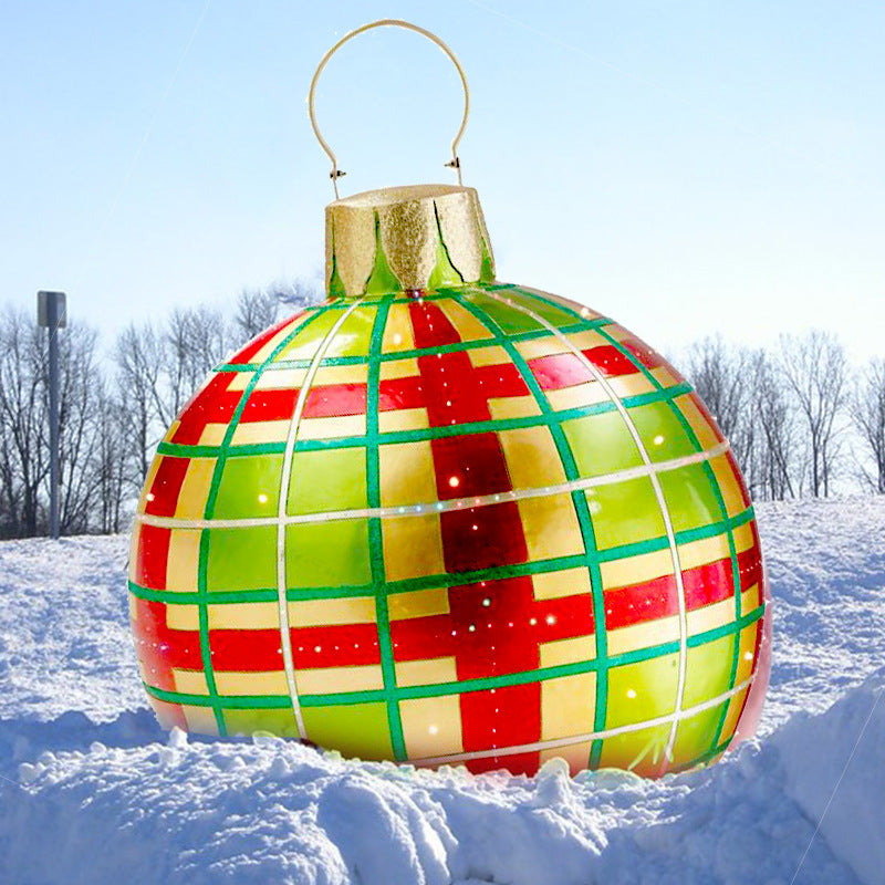 Aufblasbarer Weihnachtsball für den Außenbereich 60 cm – Wetterfeste PVC-Dekoration